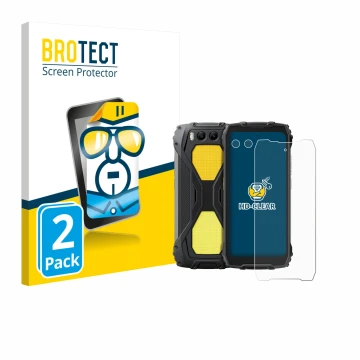 Parte frontale di una confezione del prodotto con il logo del marchio BROTECT. Accanto è raffigurato il dispositivo Blackview 