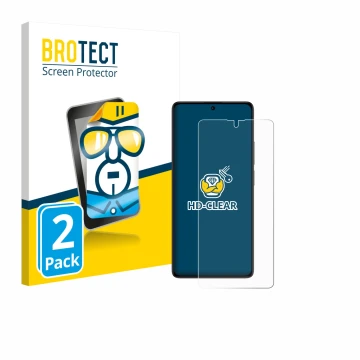 Parte frontale di una confezione del prodotto con il logo del marchio BROTECT. Accanto è raffigurato il dispositivo Xiaomi Poc