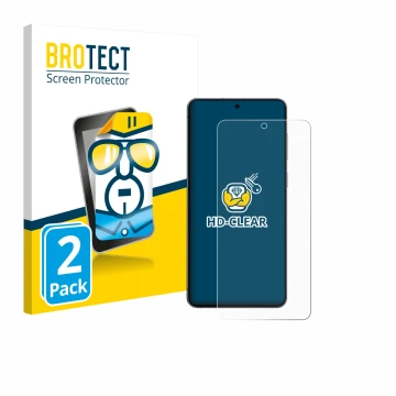 Parte frontale di una confezione del prodotto con il logo del marchio BROTECT. Accanto è raffigurato il dispositivo Samsung Ga