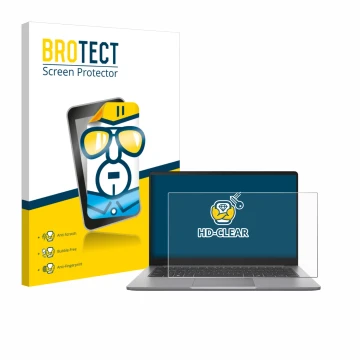 Parte frontale di una confezione del prodotto con il logo del marchio BROTECT. Accanto è raffigurato il dispositivo ASUS Exper