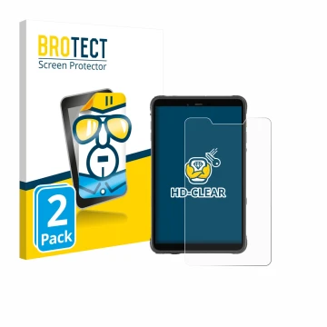 Parte frontale di una confezione del prodotto con il logo del marchio BROTECT. Accanto è raffigurato il dispositivo Ulefone Ar