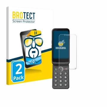 Parte frontale di una confezione del prodotto con il logo del marchio BROTECT. Accanto è raffigurato il dispositivo Doro Auror