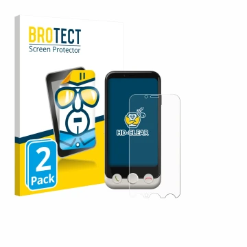Parte frontale di una confezione del prodotto con il logo del marchio BROTECT. Accanto è raffigurato il dispositivo Doro Auror