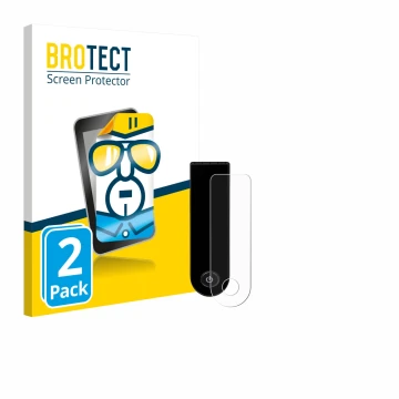 Parte frontale di una confezione del prodotto con il logo del marchio BROTECT. Accanto è raffigurato il dispositivo Xiaomi Ele