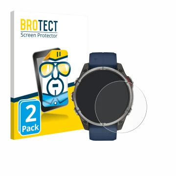 Parte frontale di una confezione del prodotto con il logo del marchio BROTECT. Accanto è raffigurato il dispositivo Garmin qua