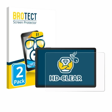 Parte frontale di una confezione del prodotto con il logo del marchio BROTECT. Accanto è raffigurato il dispositivo Doogee Tab