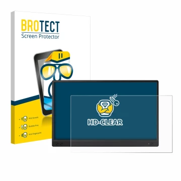 Parte frontale di una confezione del prodotto con il logo del marchio BROTECT. Accanto è raffigurato il dispositivo ASUS ZenSc