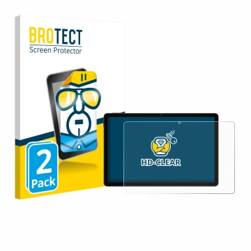 Parte frontale di una confezione del prodotto con il logo del marchio BROTECT. Accanto è raffigurato il dispositivo Doogee Tab