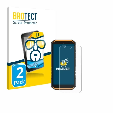 Parte frontale di una confezione del prodotto con il logo del marchio BROTECT. Accanto è raffigurato il dispositivo Ulefone Ar