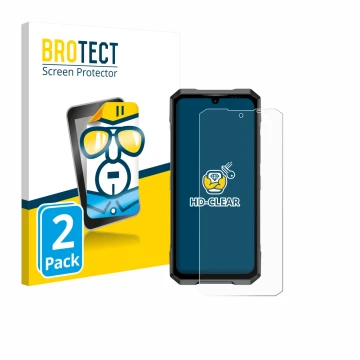 Parte frontale di una confezione del prodotto con il logo del marchio BROTECT. Accanto è raffigurato il dispositivo Doogee Bla