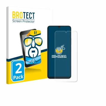 Parte frontale di una confezione del prodotto con il logo del marchio BROTECT. Accanto è raffigurato il dispositivo Blackview 