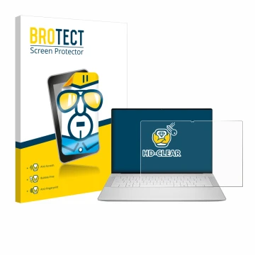 Parte frontale di una confezione del prodotto con il logo del marchio BROTECT. Accanto è raffigurato il dispositivo Dell 14 Pr