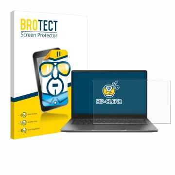 Parte frontale di una confezione del prodotto con il logo del marchio BROTECT. Accanto è raffigurato il dispositivo ASUS Chrom