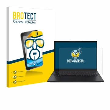 Parte frontale di una confezione del prodotto con il logo del marchio BROTECT. Accanto è raffigurato il dispositivo Lenovo Thi