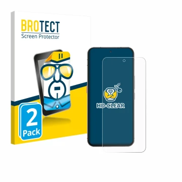 Parte frontale di una confezione del prodotto con il logo del marchio BROTECT. Accanto è raffigurato il dispositivo Oukitel WP