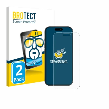 Parte frontale di una confezione del prodotto con il logo del marchio BROTECT. Accanto è raffigurato il dispositivo Apple iPho