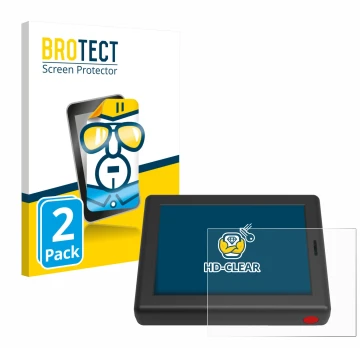 Parte frontale di una confezione del prodotto con il logo del marchio BROTECT. Accanto è raffigurato il dispositivo XC Tracer 