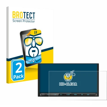 Parte frontale di una confezione del prodotto con il logo del marchio BROTECT. Accanto è raffigurato il dispositivo Kenwood DM