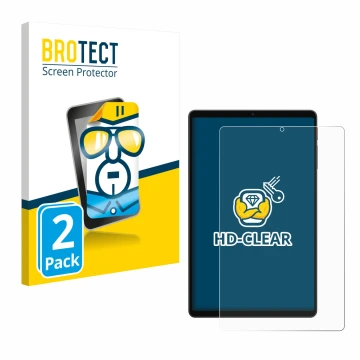 Parte frontale di una confezione del prodotto con il logo del marchio BROTECT. Accanto è raffigurato il dispositivo Alldocube 