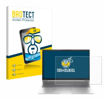 Parte frontale di una confezione del prodotto con il logo del marchio BROTECT. Accanto è raffigurato il dispositivo HP EliteBo