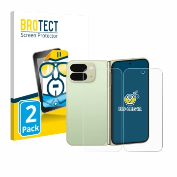 Parte frontale di una confezione del prodotto con il logo del marchio BROTECT. Accanto è raffigurato il dispositivo Google Pix