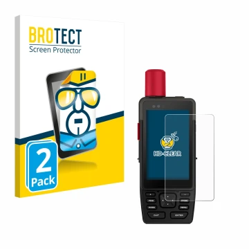 Parte frontale di una confezione del prodotto con il logo del marchio BROTECT. Accanto è raffigurato il dispositivo Garmin GPS