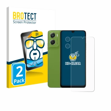 Parte frontale di una confezione del prodotto con il logo del marchio BROTECT. Accanto è raffigurato il dispositivo Motorola M