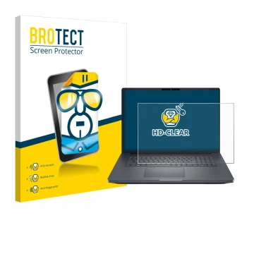 Parte frontale di una confezione del prodotto con il logo del marchio BROTECT. Accanto è raffigurato il dispositivo Dell Pro M