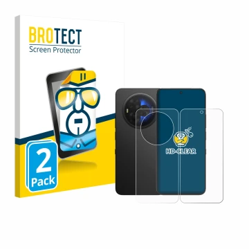 Parte frontale di una confezione del prodotto con il logo del marchio BROTECT. Accanto è raffigurato il dispositivo TCL NXTPAP