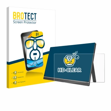 Parte frontale di una confezione del prodotto con il logo del marchio BROTECT. Accanto è raffigurato il dispositivo Arzopa ‎60