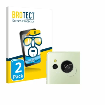 Parte frontale di una confezione del prodotto con il logo del marchio BROTECT. Accanto è raffigurato il dispositivo Sharp Aquo