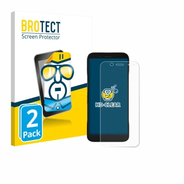 Parte frontale di una confezione del prodotto con il logo del marchio BROTECT. Accanto è raffigurato il dispositivo Datalogic 