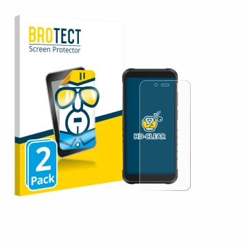 Parte frontale di una confezione del prodotto con il logo del marchio BROTECT. Accanto è raffigurato il dispositivo Ulefone Ru