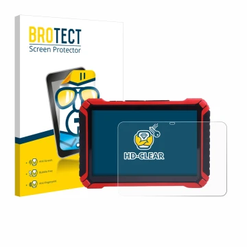 Parte frontale di una confezione del prodotto con il logo del marchio BROTECT. Accanto è raffigurato il dispositivo Launch X-4