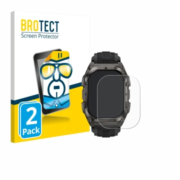 Parte frontale di una confezione del prodotto con il logo del marchio BROTECT. Accanto è raffigurato il dispositivo Kospet Tan