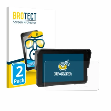 Parte frontale di una confezione del prodotto con il logo del marchio BROTECT. Accanto è raffigurato il dispositivo Sixwin P2 
