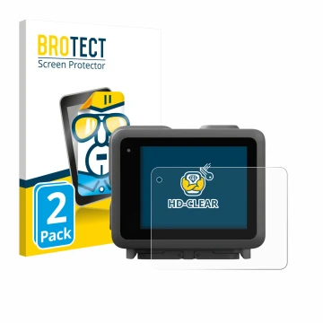 Parte frontale di una confezione del prodotto con il logo del marchio BROTECT. Accanto è raffigurato il dispositivo GoPro Lit 