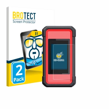 Parte frontale di una confezione del prodotto con il logo del marchio BROTECT. Accanto è raffigurato il dispositivo Launch X43