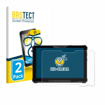 Parte frontale di una confezione del prodotto con il logo del marchio BROTECT. Accanto è raffigurato il dispositivo Dell Pro R