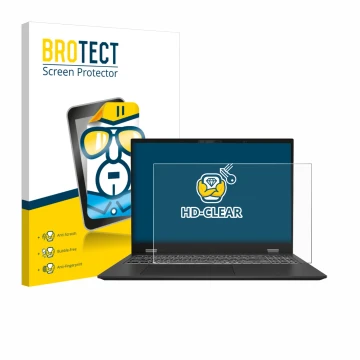 Parte frontale di una confezione del prodotto con il logo del marchio BROTECT. Accanto è raffigurato il dispositivo MSI Presti