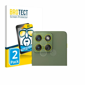 Parte frontale di una confezione del prodotto con il logo del marchio BROTECT. Accanto è raffigurato il dispositivo Motorola E