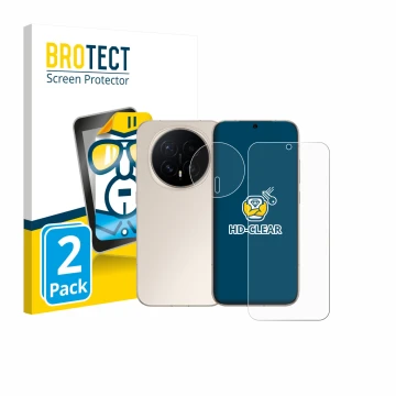 Parte frontale di una confezione del prodotto con il logo del marchio BROTECT. Accanto è raffigurato il dispositivo Honor Magi