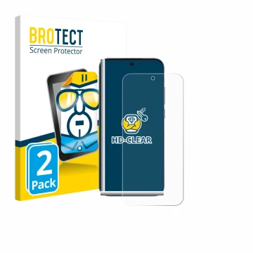 Parte frontale di una confezione del prodotto con il logo del marchio BROTECT. Accanto è raffigurato il dispositivo realme GT 