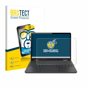 Parte frontale di una confezione del prodotto con il logo del marchio BROTECT. Accanto è raffigurato il dispositivo Lenovo 13w