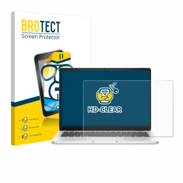 Parte frontale di una confezione del prodotto con il logo del marchio BROTECT. Accanto è raffigurato il dispositivo Dell Pro 1