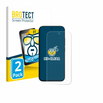 Parte frontale di una confezione del prodotto con il logo del marchio BROTECT. Accanto è raffigurato il dispositivo Xiaomi Red