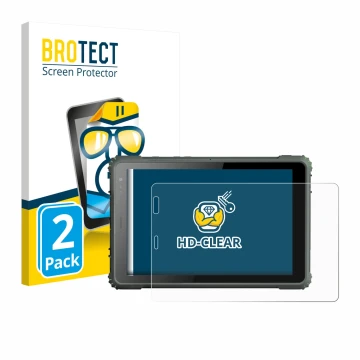 Parte frontale di una confezione del prodotto con il logo del marchio BROTECT. Accanto è raffigurato il dispositivo Geshem MTK