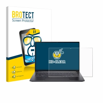 Parte frontale di una confezione del prodotto con il logo del marchio BROTECT. Accanto è raffigurato il dispositivo Acer Swift