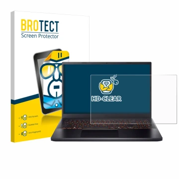 Parte frontale di una confezione del prodotto con il logo del marchio BROTECT. Accanto è raffigurato il dispositivo Acer Nitro