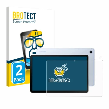 Parte frontale di una confezione del prodotto con il logo del marchio BROTECT. Accanto è raffigurato il dispositivo Samsung Ga